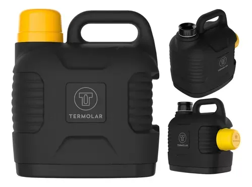 Garrafo Trmico 5 Litros Mantm Gelado Quente Preto E Amarelo Trilha Camping Supertermo Termolar
